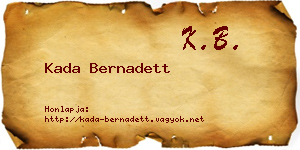 Kada Bernadett névjegykártya