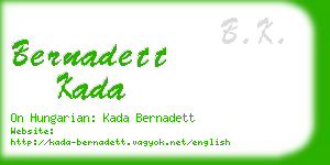 bernadett kada business card